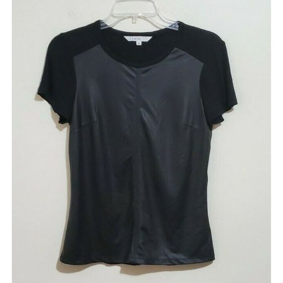 Cleo Round Neck Short Sleeve Shirt Top Blouse - Picture 1 of 4